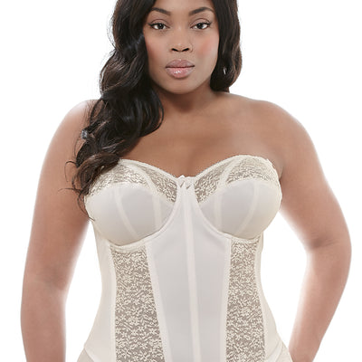 Goddess Adelaide GD6662 White Underwire Basque/Longline front view strapless