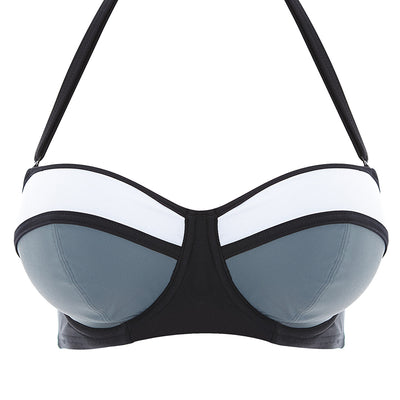 Freya Swim Bondi AS3963 Black Underwire Padded Bandeau Bikini Top Swimwear cutout