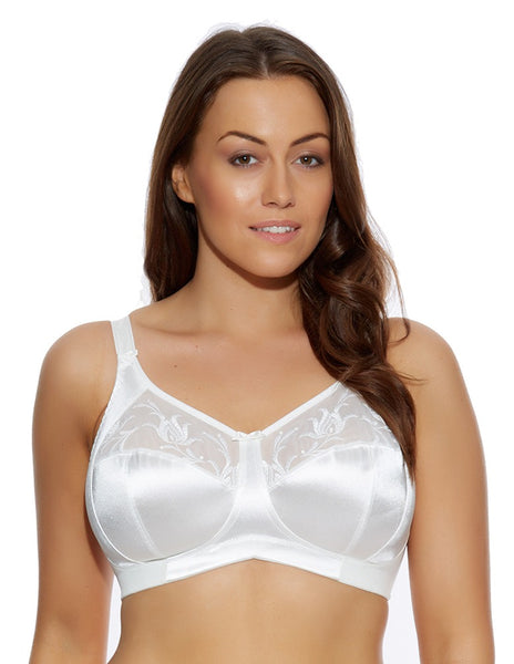 Elomi Womens Cate Wirefree Soft Cup Bra, 38F, White