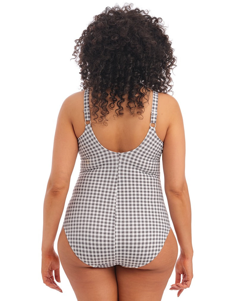 Elomi ES800345 Checkmate Grey Marl Wire Free Moulded Swimsuit back