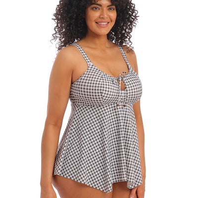 Elomi ES800361 Checkmate Grey Marl Wire Free Moulded Tankini side