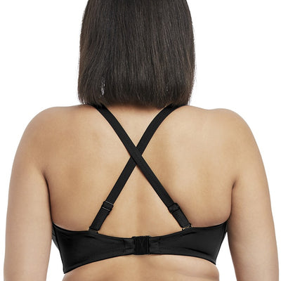 Elomi Essentials ES7532 Black Underwire Bandeau Bikini Top back crossed straps