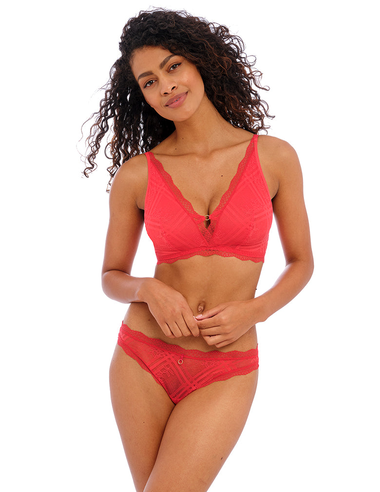 Freya Fatale AA401417CRD Chili Red Wire Free Bralette full body view