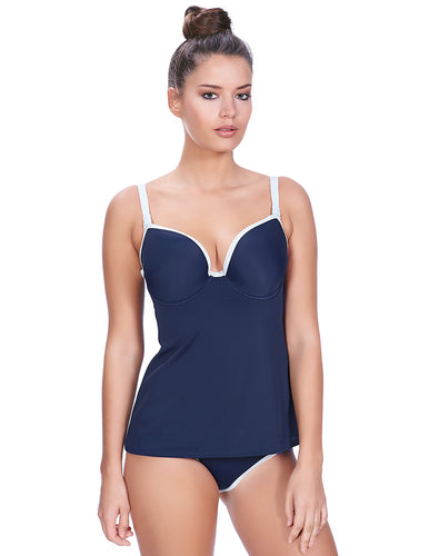Freya AS3858 In The Navy Marine Underwire Molded Tankini Swim Top front view