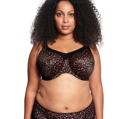 Goddess Kayla GD6164 Dark Leopard UW Full Coverage Bra full body view