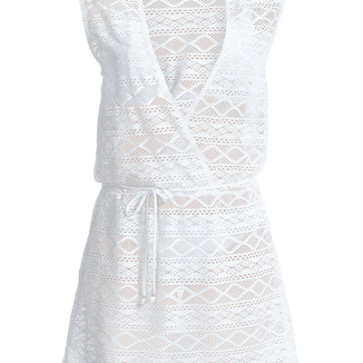 Freya AS3978 Sundance White Cross Over Dress Swim Cover Up cutout