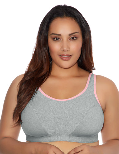 Goddess Synergy GD6911 Gray Heather Soft Cup Sports Bra front view