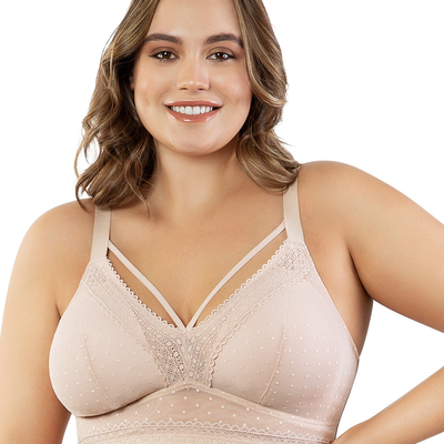 Parfait Mia Dot P6011 Cameo Rose Wire Free Padded Bralette front view