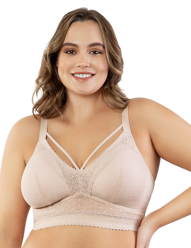 Parfait Mia Dot P6011 Cameo Rose Wire Free Padded Bralette front view