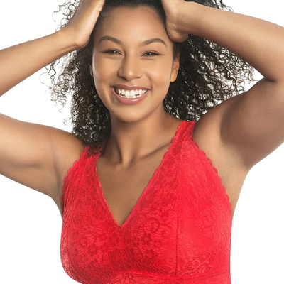 Parfait Adriana P5482 Racing Red Wire-free Lace Bralette front view 1