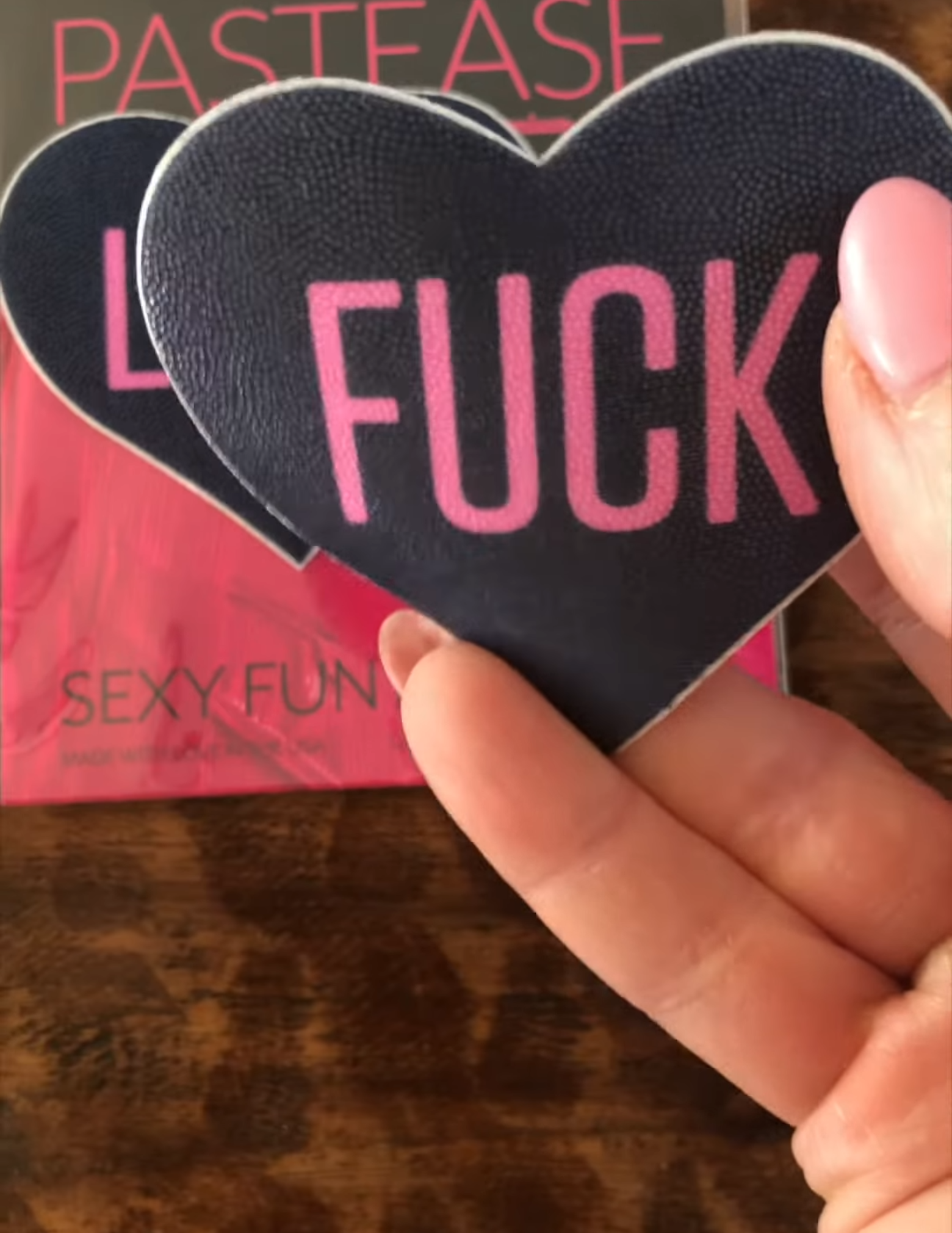 Load video: "Let's Fuck" Black Heart Nipple Covers