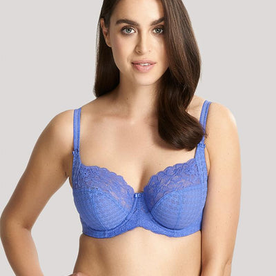 Panache Balconette 7285 cornflower front jacquered cup with stretch lace