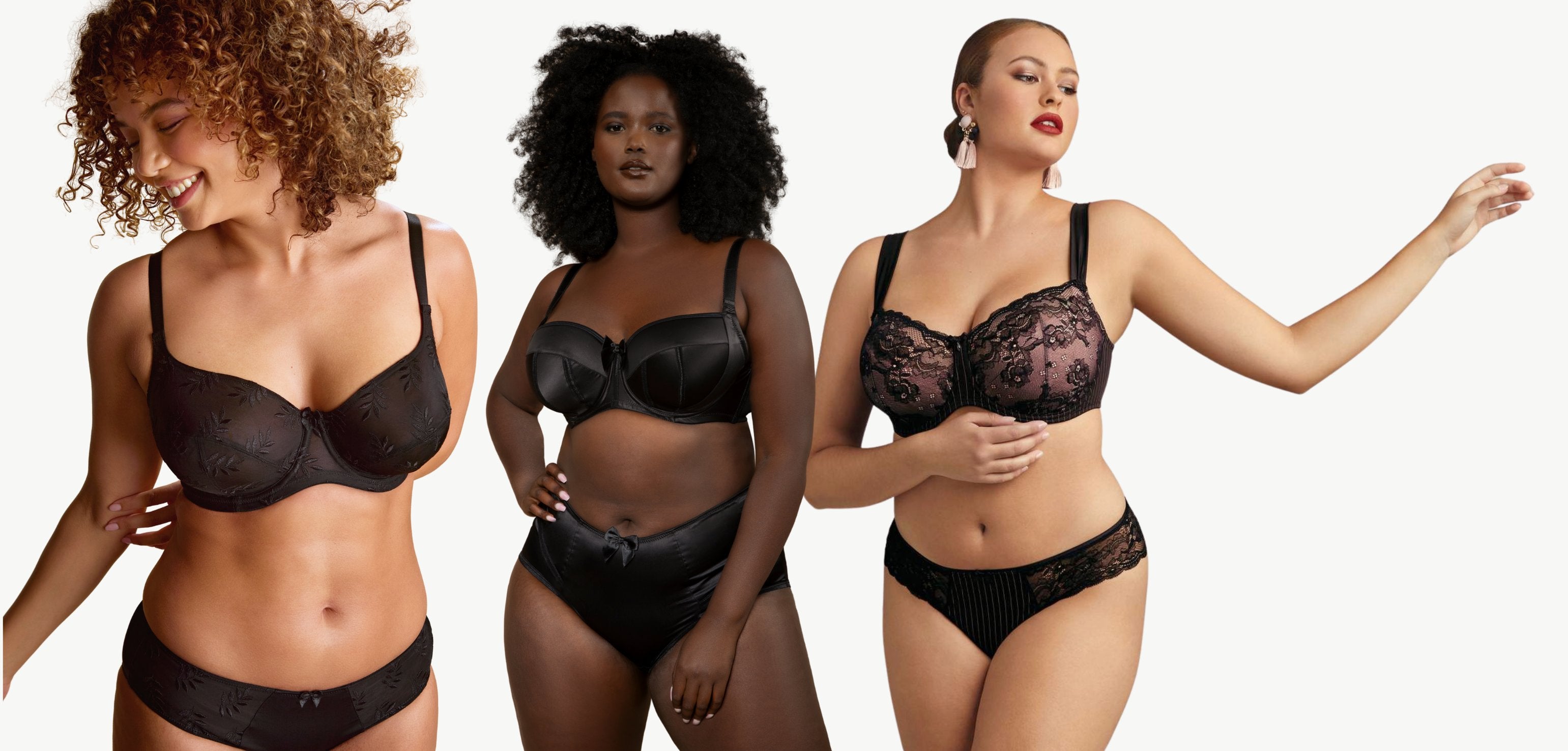 light blue lacey balconette bra on model, front view