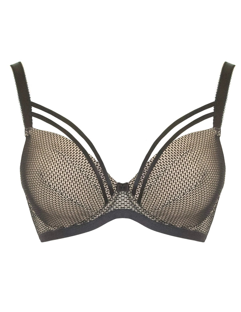 Curvy Kate Jinx SG5511 Black Almond Molded Plunge Strappy Bra cutout front