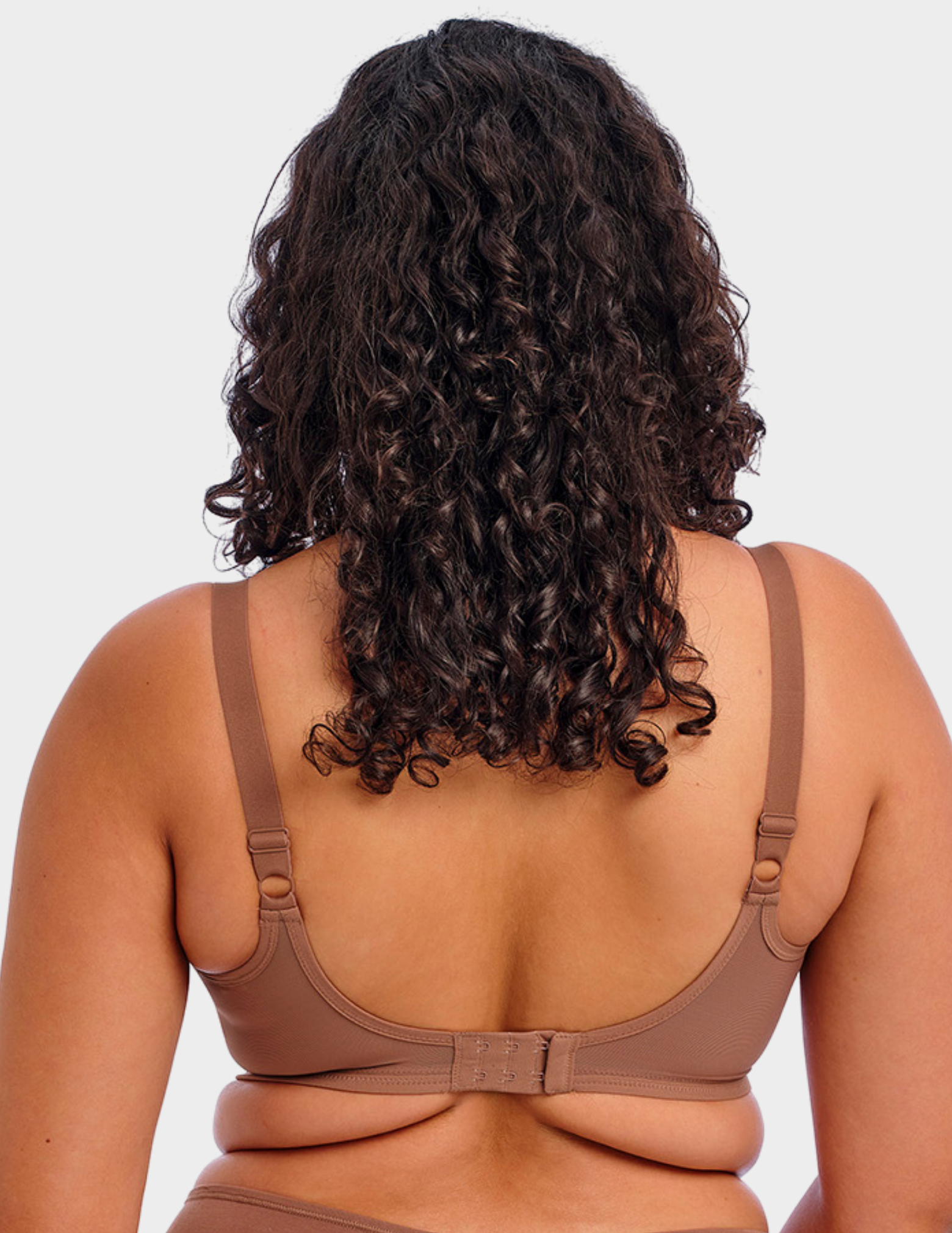 Back view of a model wearing Elomi Smooth bra in Clove