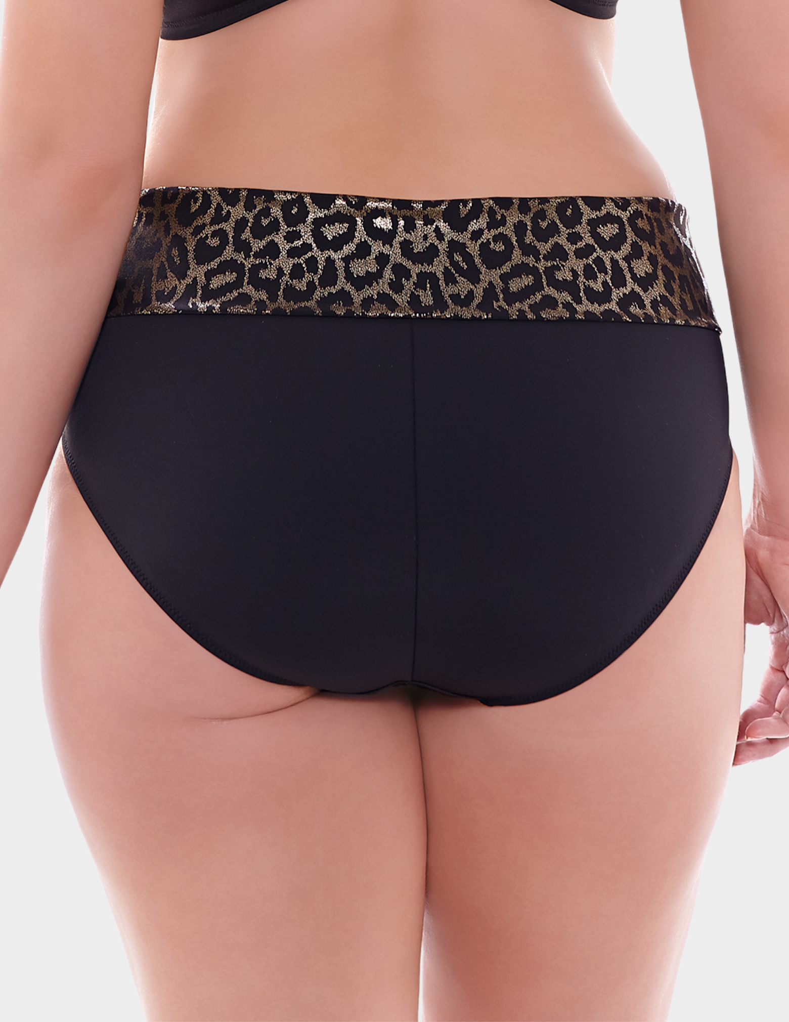 Back view of a model wearing Elomi Wild Thing swim brief