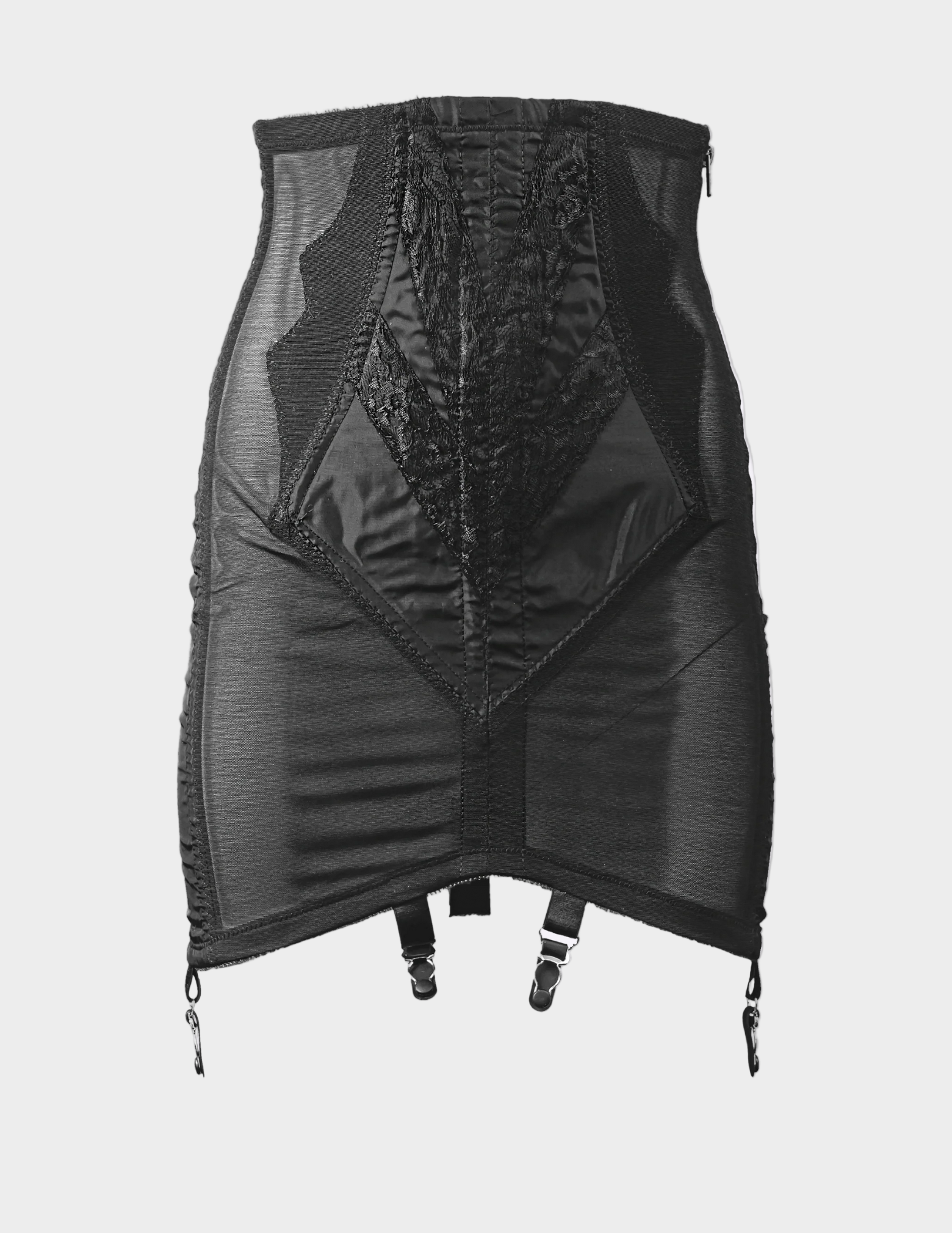 front view of black Rago 1294 open bottom girdle on a white background