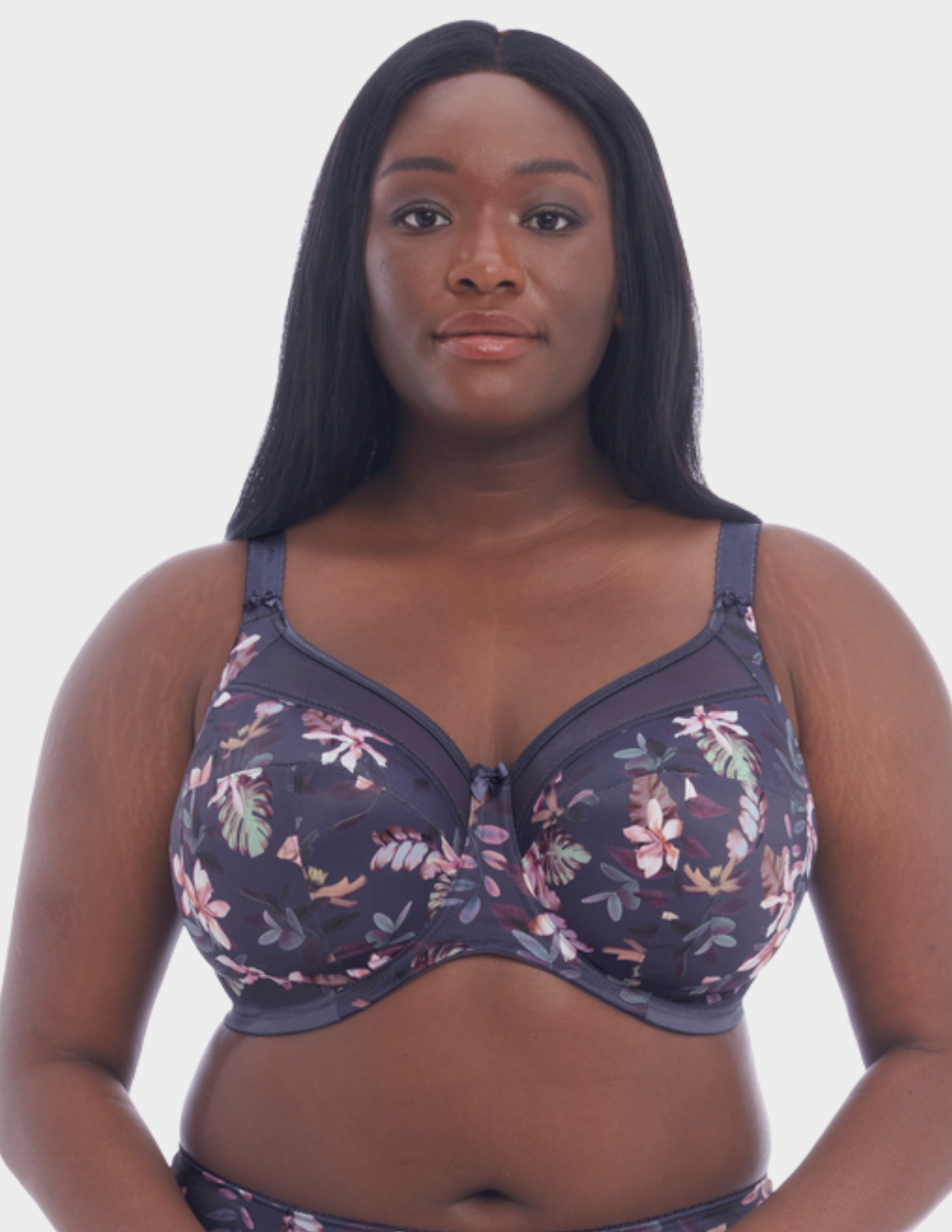 Front view of a model wearing Goddess Kayla bra in utopia
