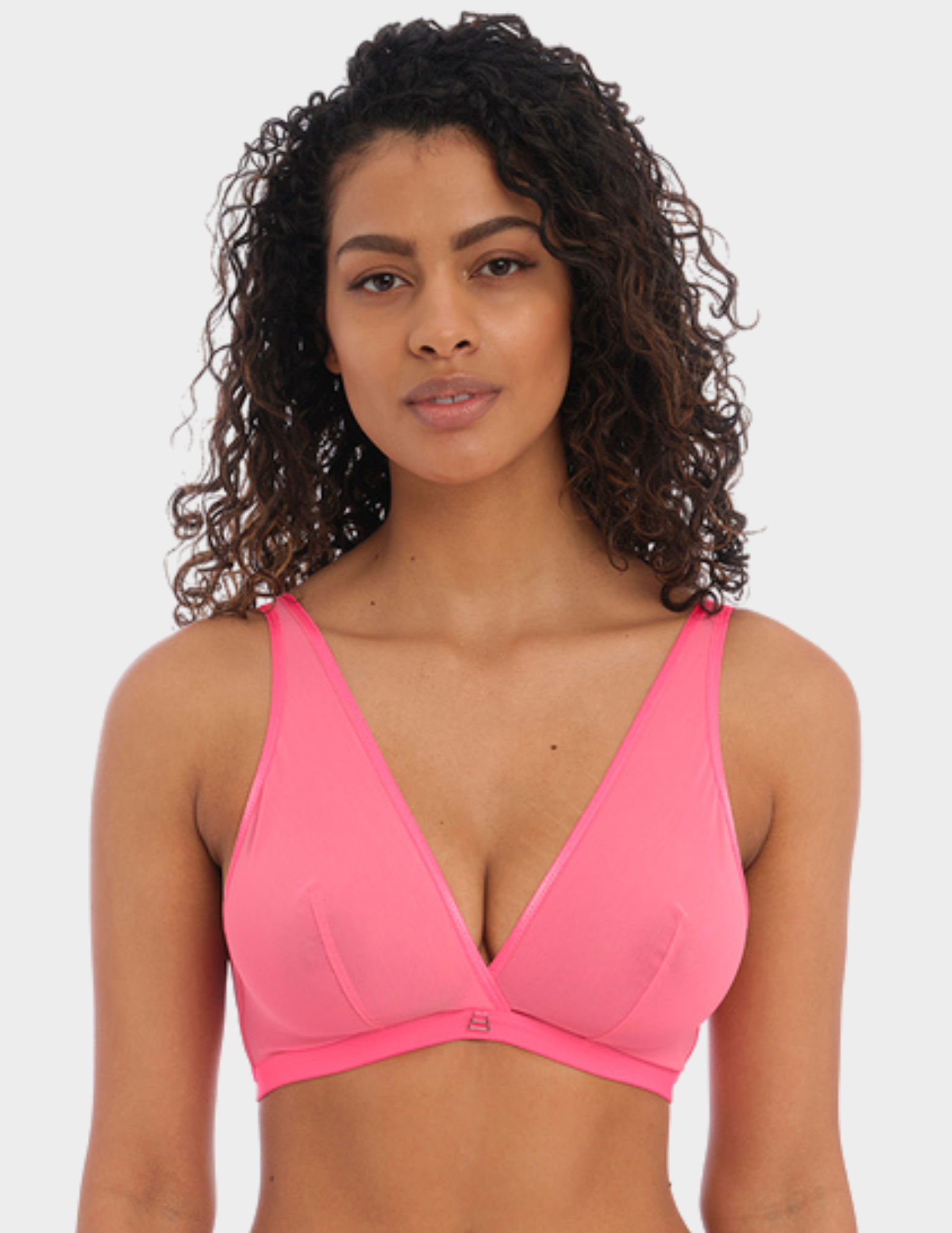 Front view of a model wearing Freya Snapshot bralette in pink