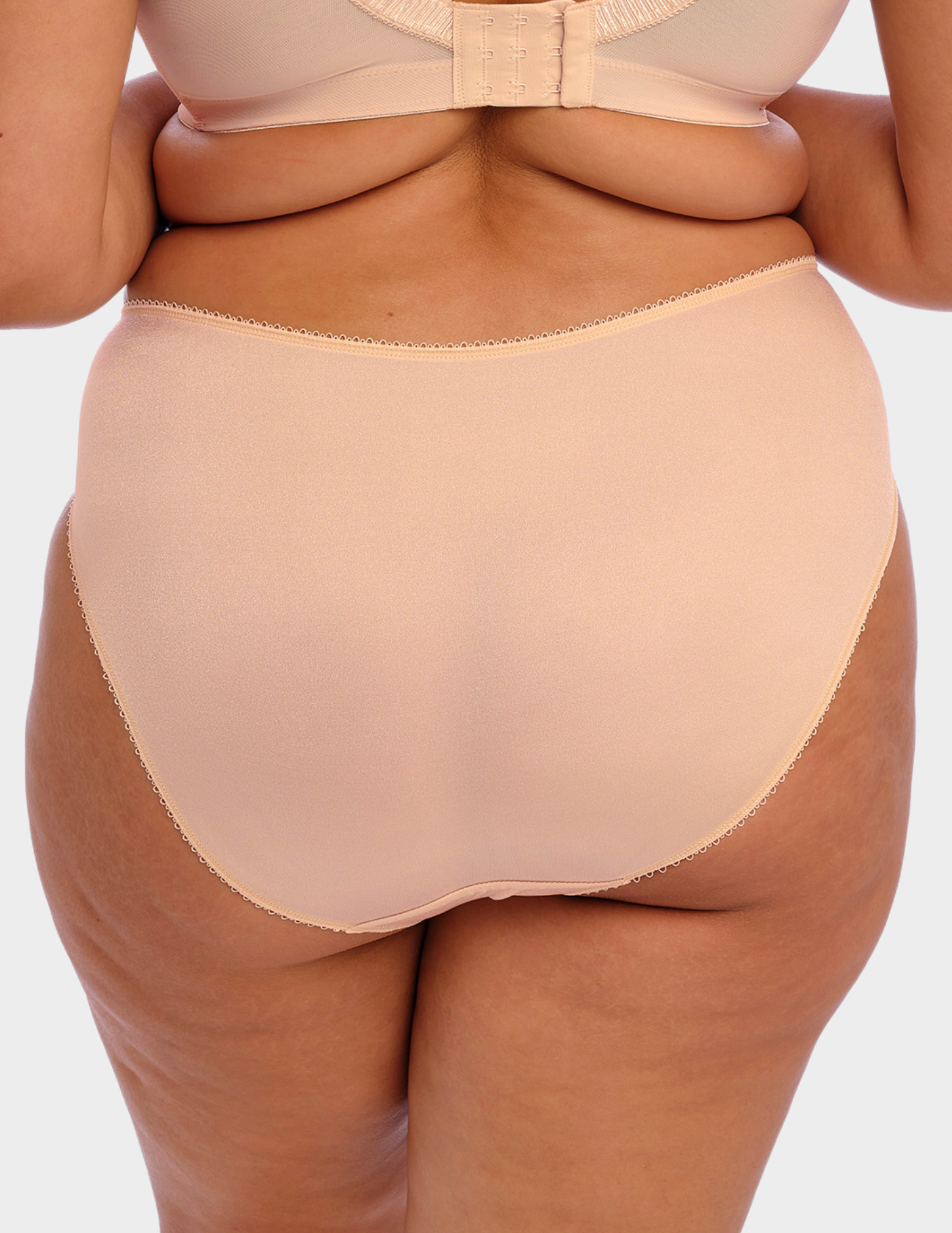 Back view of a model wearing Elomi Cate brief in latte
