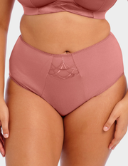 Front view of a model wearing Elomi Cate brief in rosewood