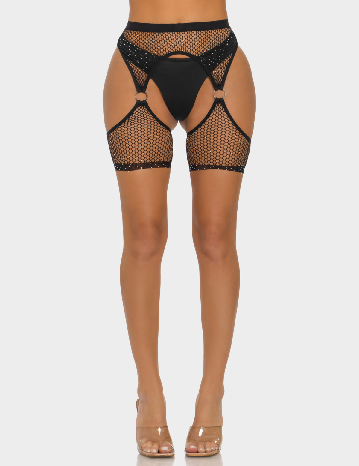 Ringed Fishnet Crop Tights