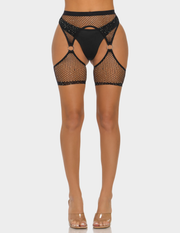 Ringed Fishnet Crop Tights