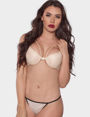 Lace Snap Front Strappy Plunge Bra