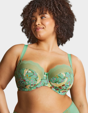 Front view of a model wearing Sculptresse Esme bra in Wonderland