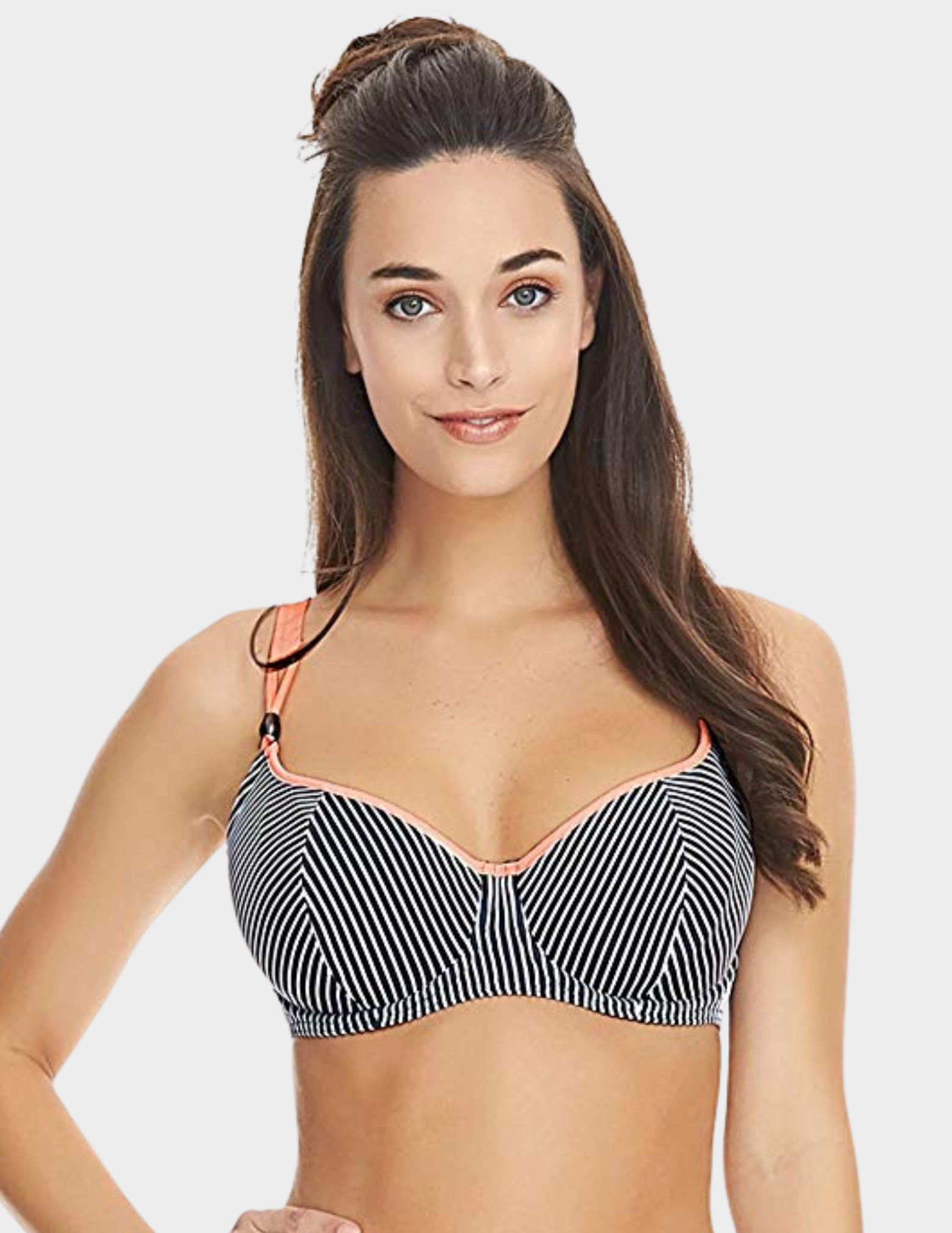 Front view of a model wearing Freya Horizon bikini top