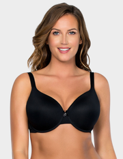 Front view of a model wearing Parfait Jeanie t shirt bra in black