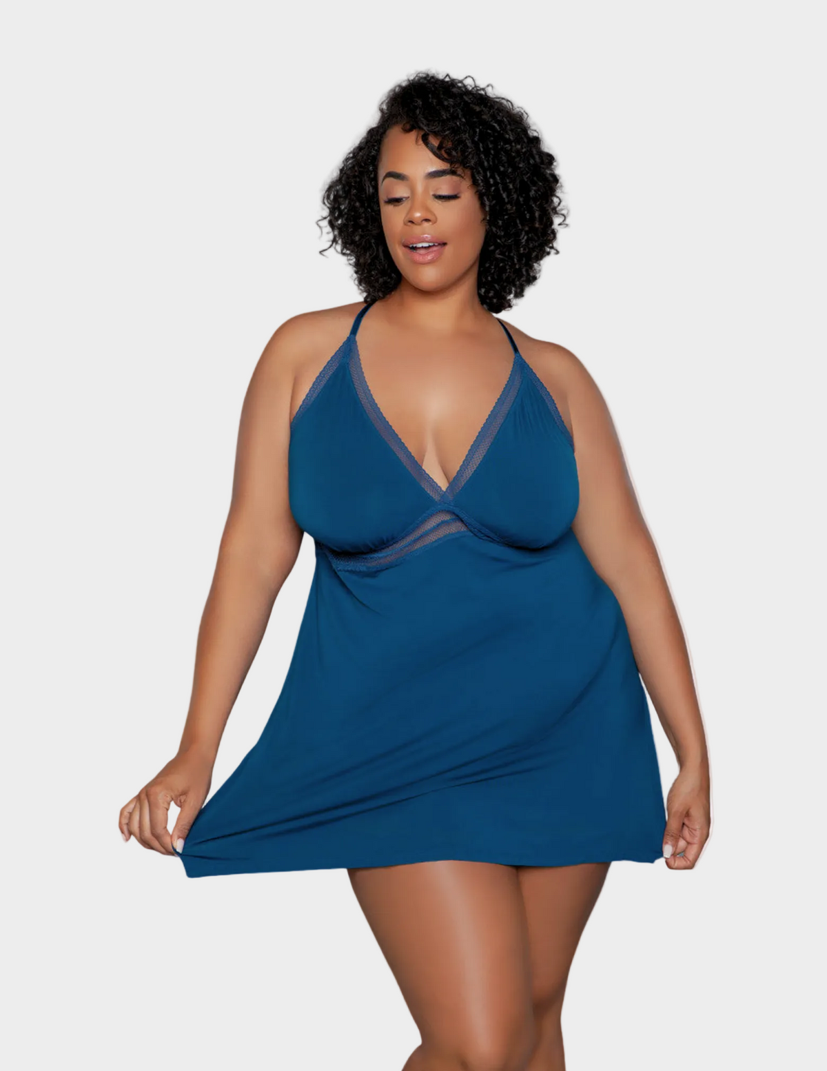 blue babydoll lingerie dress BeWicked Hailee Babydoll, Deep Royal Black Tie Wedding Guest subcat:basic-dresses and a sheer mesh Color:Deep Maroon / Light Gold