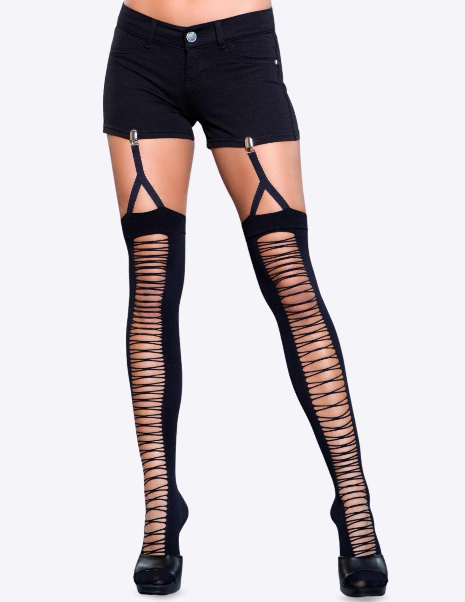 Illusion Clip Garter Thigh Highs
