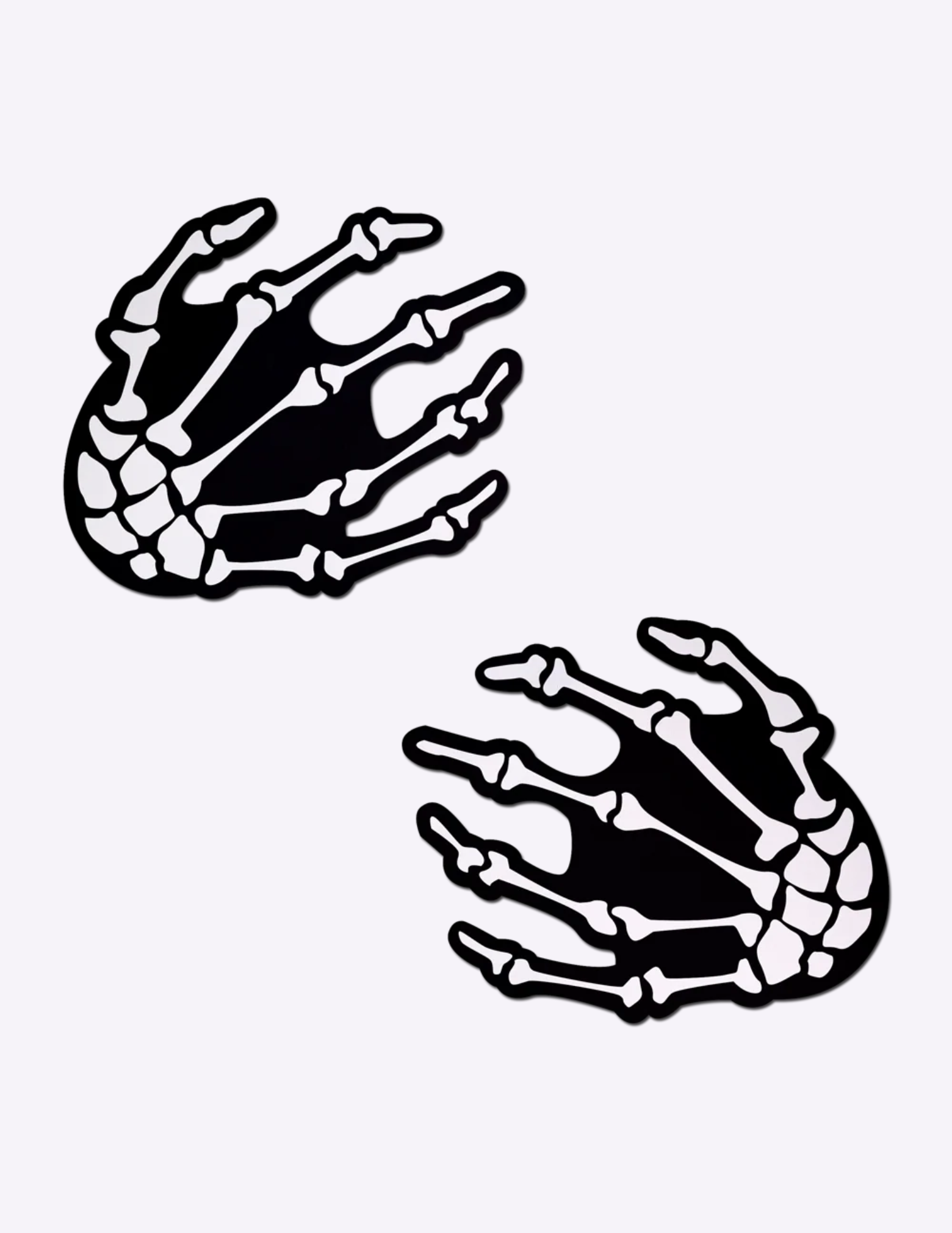 White Boney Skeleton Hands Nipple Covers