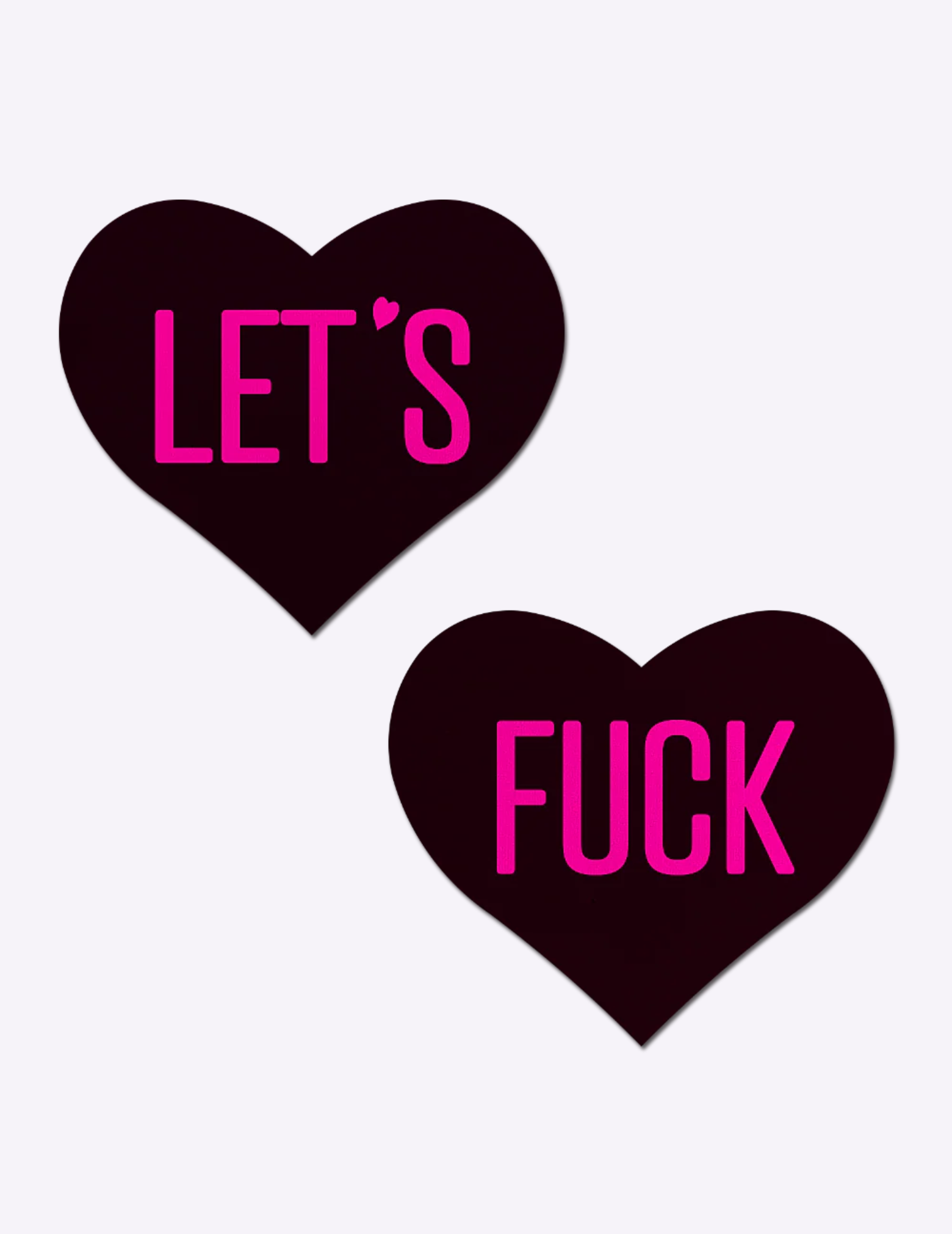 "Let's Fuck" Black Heart Nipple Covers