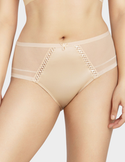 Front view of a model wearing Parfait Shea brief in Bare