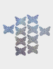 10 Mini Silver Glitter Butterfly Nipple Covers