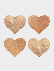 2 Pair Small Rose Gold Hearts Nipple Covers