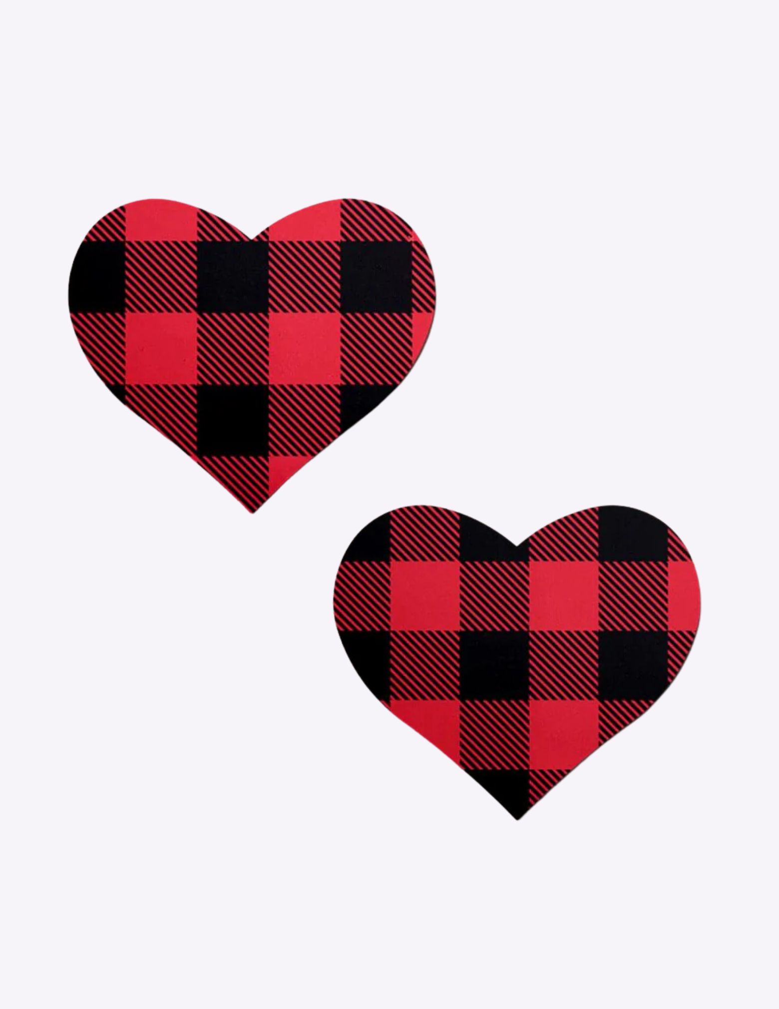 Buffalo Plaid Red Heart Nipple Covers