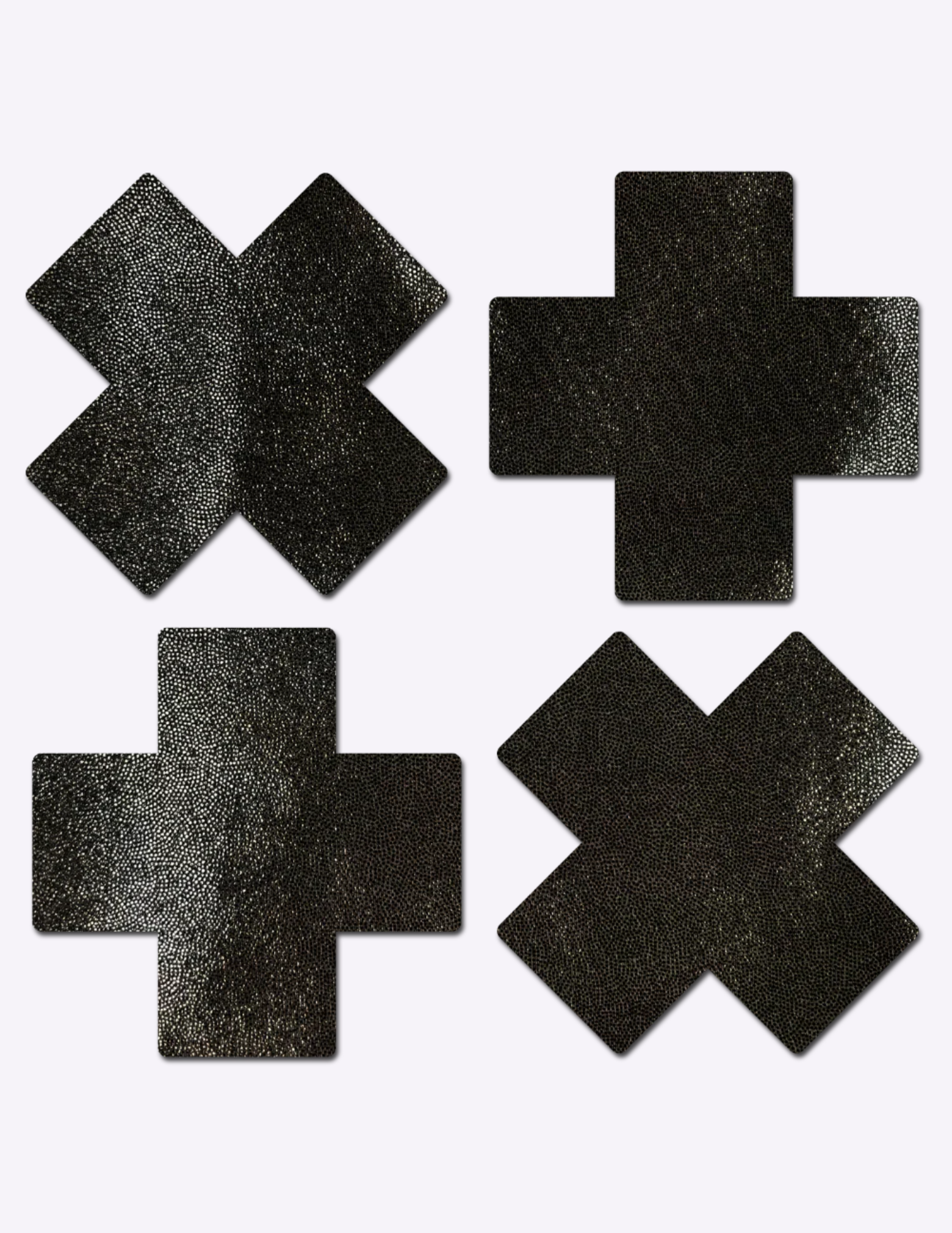 Petite 2 Pair Liquid Black Cross Nipple Covers