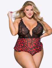 Floral Plunge Neck Teddy