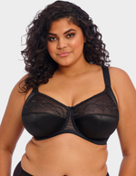 Front view of a model wearing Elomi Cate bra in black