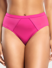 Front view of a model wearing Parfait Micro Dressy panty in bright pink