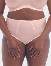 Front view of a model wearing Goddess Keira brief in Pearl Blush