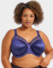 Front view of a model wearing Goddess Keira bra in ink