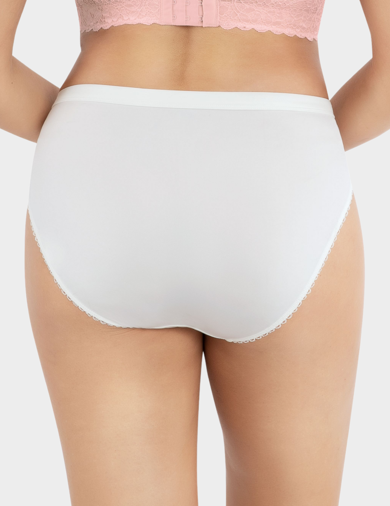 Back view of a model wearing Parfait Micro Dressy panty in pearl white