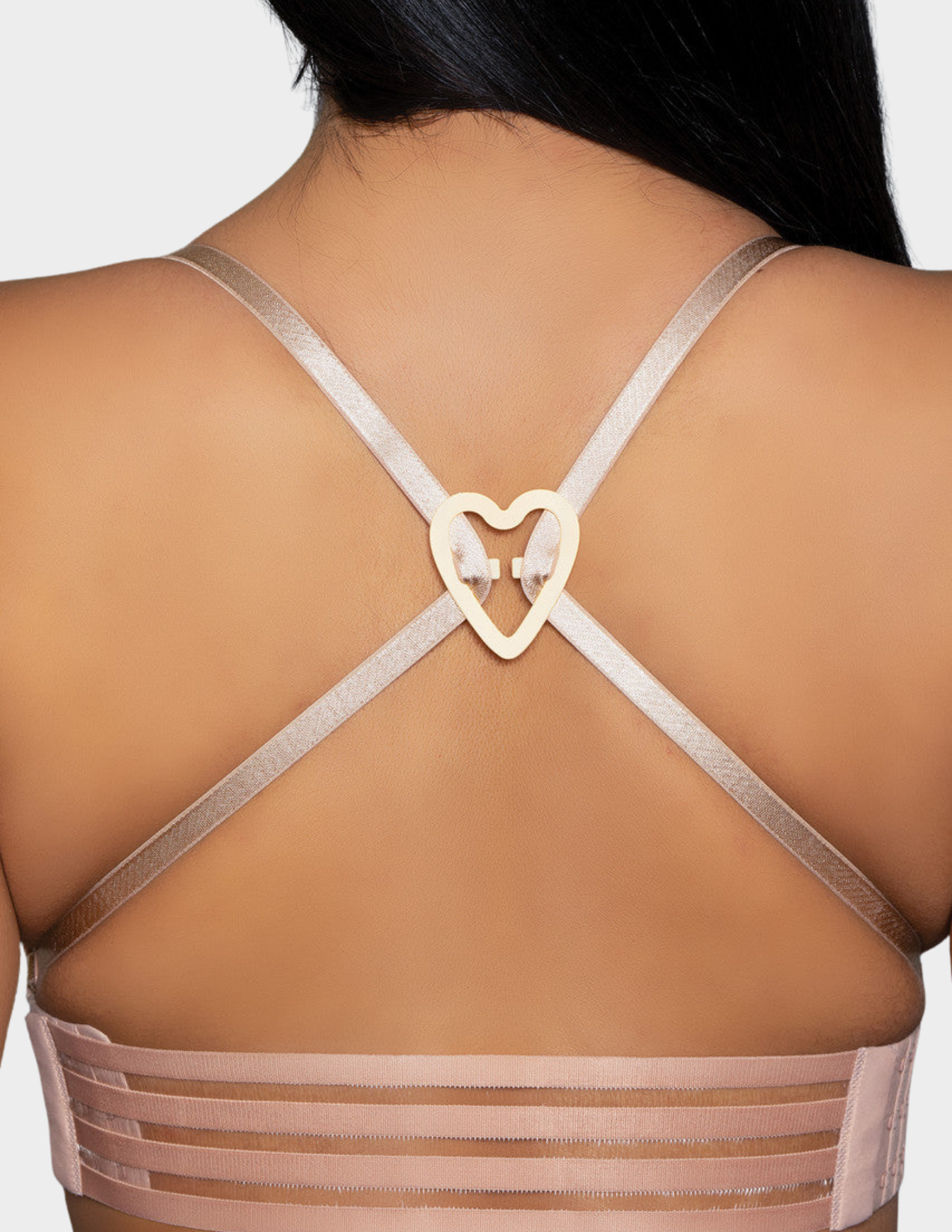 Beige heart shaped bra strap clip