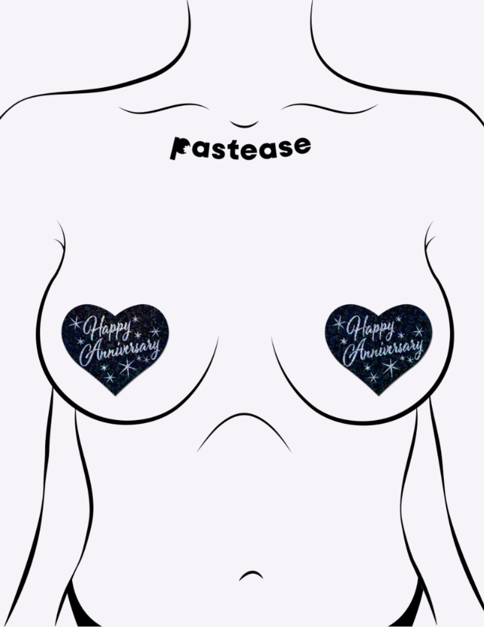 Happy Anniversary Heart Nipple Covers