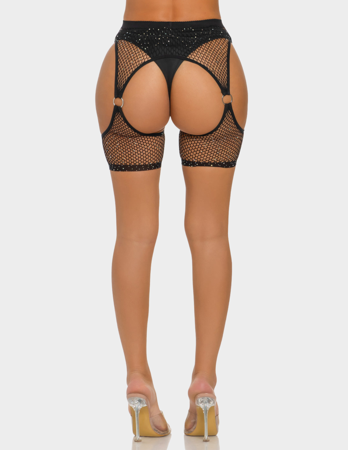 Ringed Fishnet Crop Tights