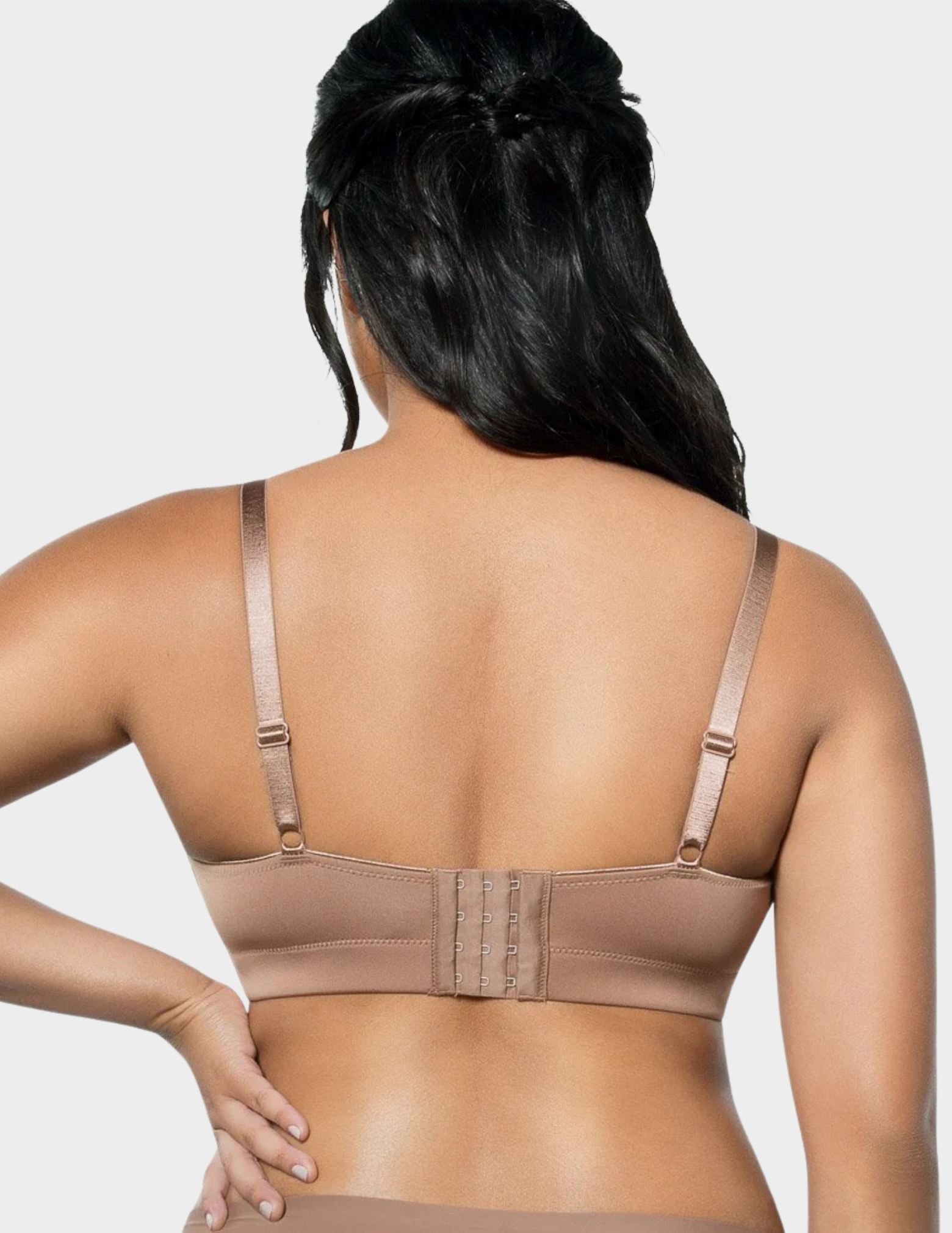 Back view of a model wearing Parfait Erika bralette in Mid Nude